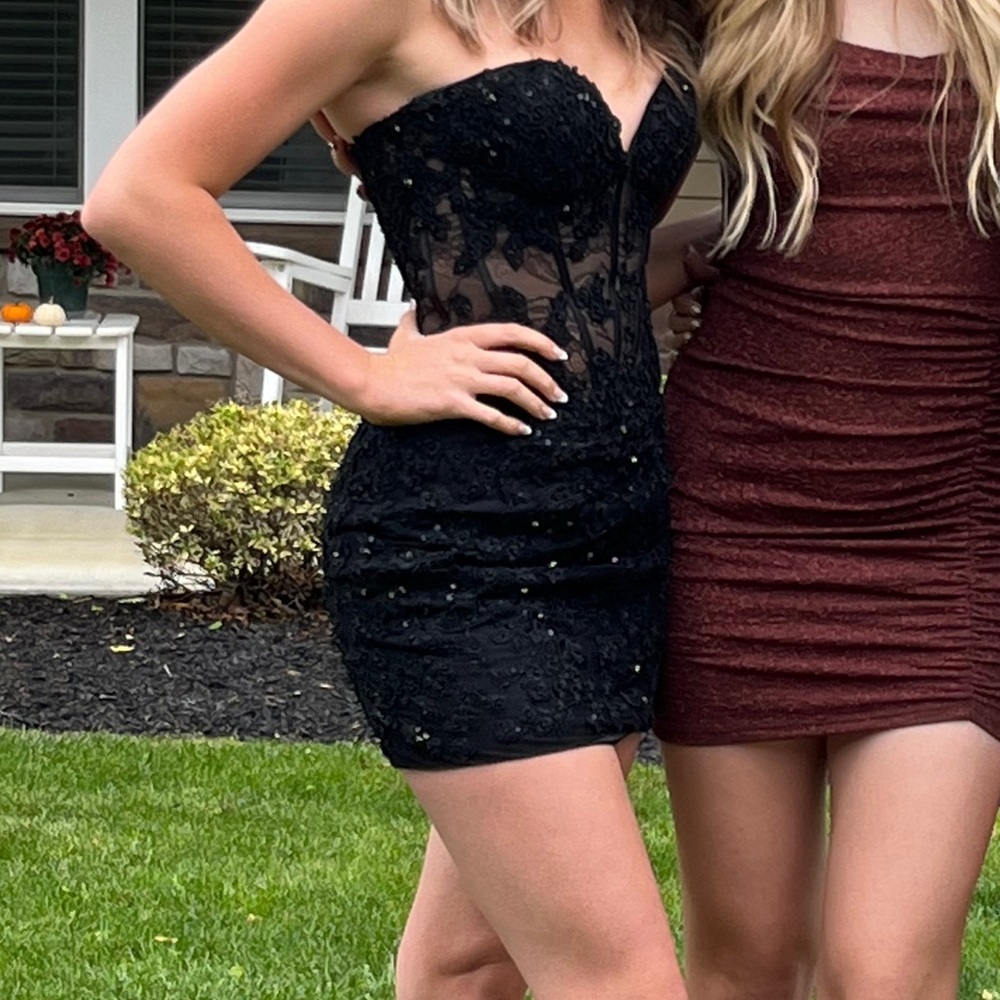 Black Sherri Hill Homecoming Dress